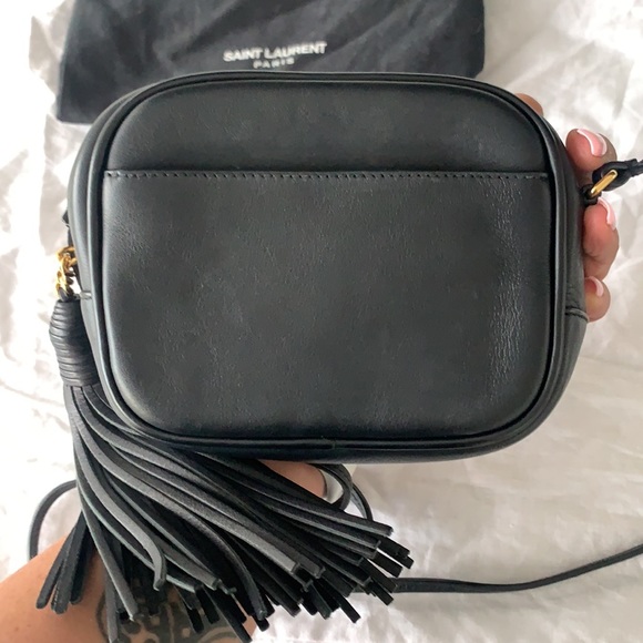 Yves Saint Laurent Black Leather Pouch Mono- crossbody - Picture 5 of 7